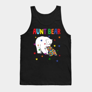 Cute Aunt Bear Autism Awareness Month Familys Tank Top